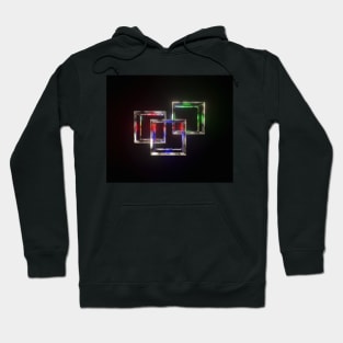 Three Floating Colorful Wireframe Cubes Design Hoodie